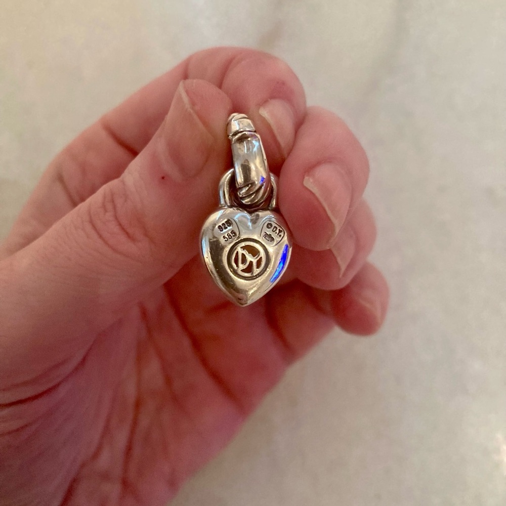 David Yurman Citrine Heart Cable Pendant Enhancer - Picture 13 of 16
